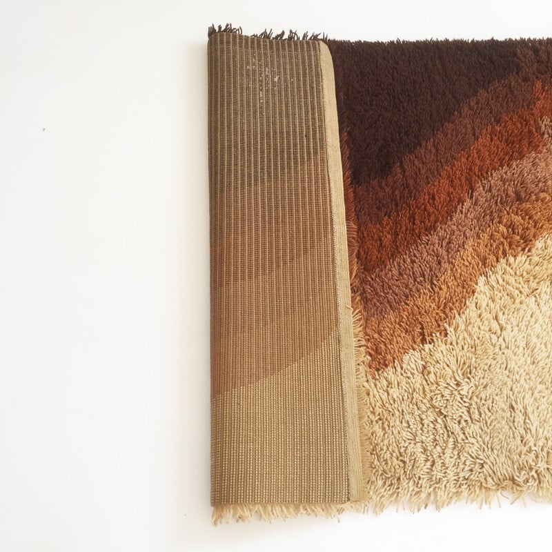 Vintage Multi-Color High Pile Rug by Rya for Desso, Netherlands - 1970s