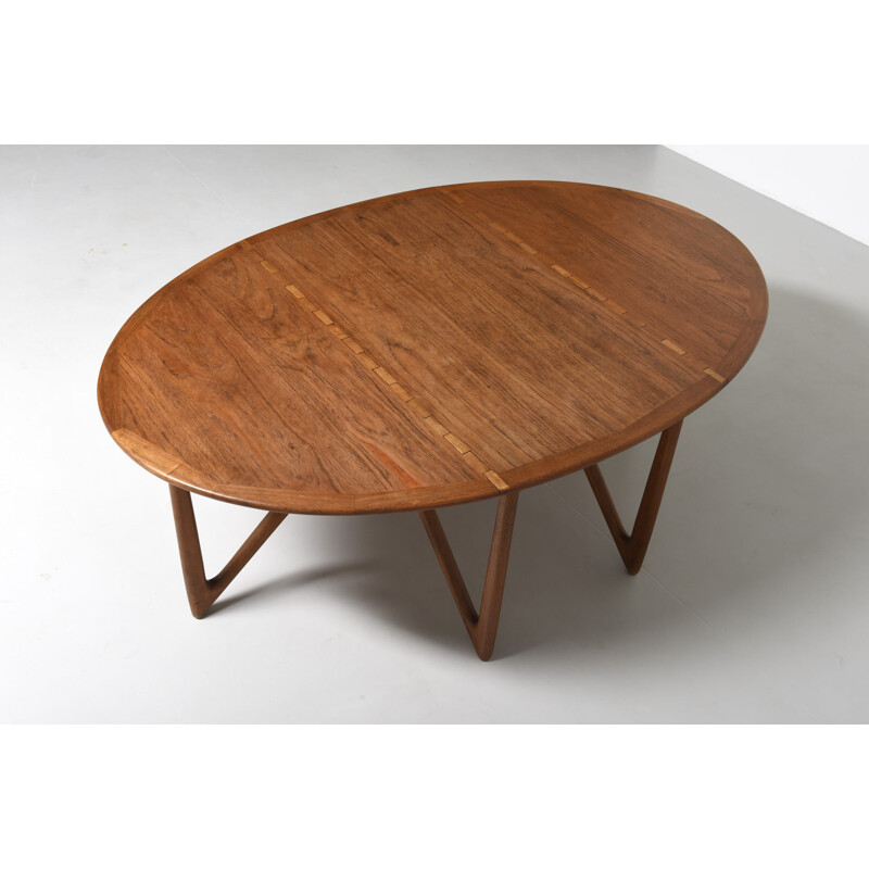 Vintage Oval teak dining table by Kurt Østervig for Jason Mobler - 1960s