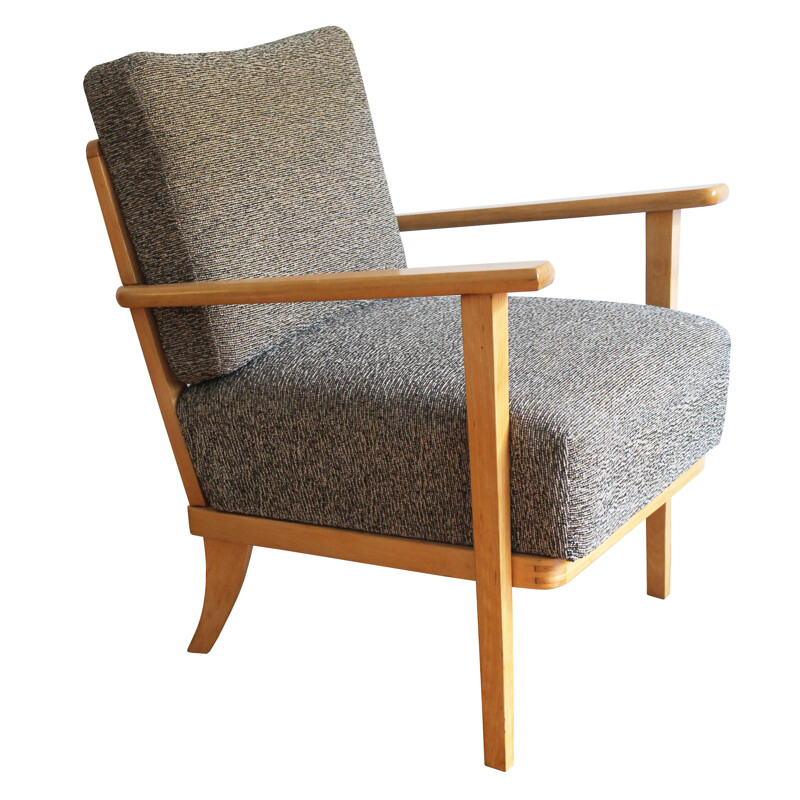 Refurbished Thonet Armchair with Original Fabric