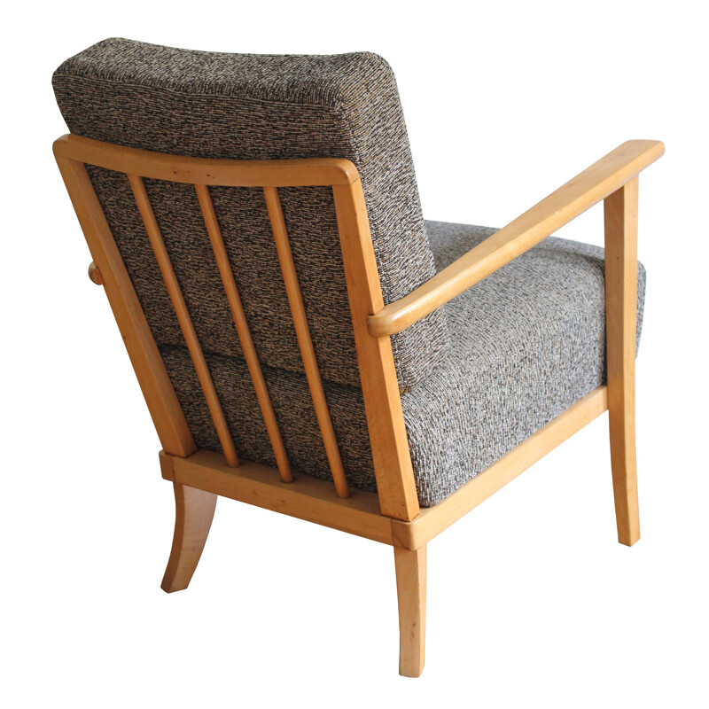 Refurbished Thonet Armchair with Original Fabric