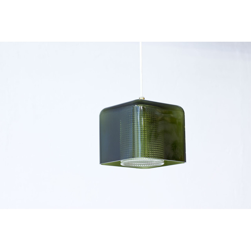 Vintage Square-Shaped Glass Pendant Lamp by Carl Fagerlund for Orrefors - 1960s