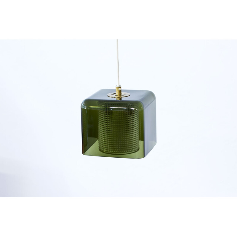 Vintage Square-Shaped Glass Pendant Lamp by Carl Fagerlund for Orrefors - 1960s