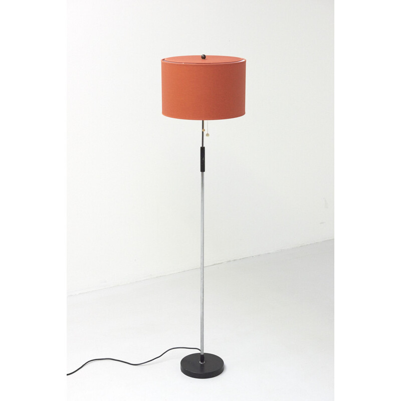 Vintage Floor Lamp with red lampshade - 1960s