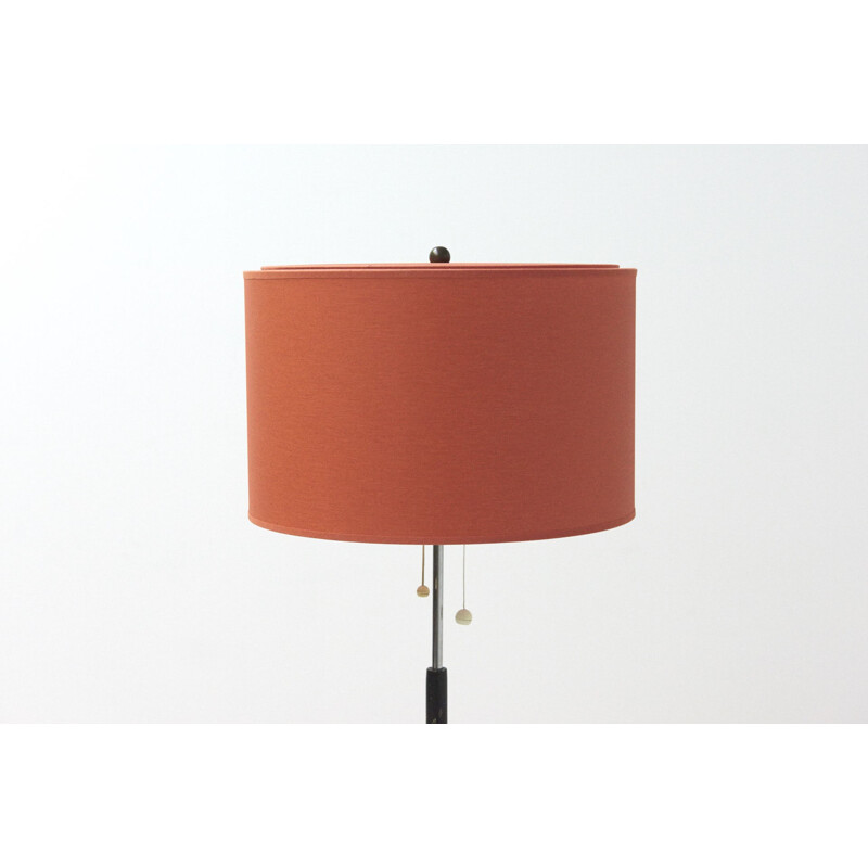 Lampadaire avec abat-jour rouge vintage - 1960