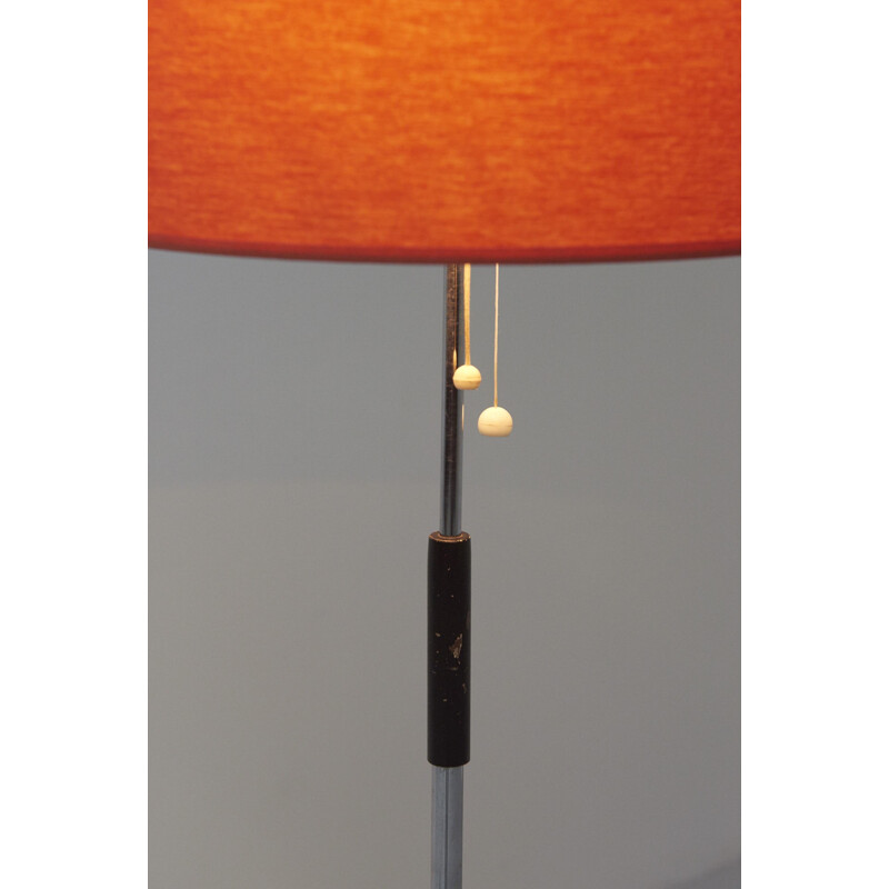 Vintage Floor Lamp with red lampshade - 1960s