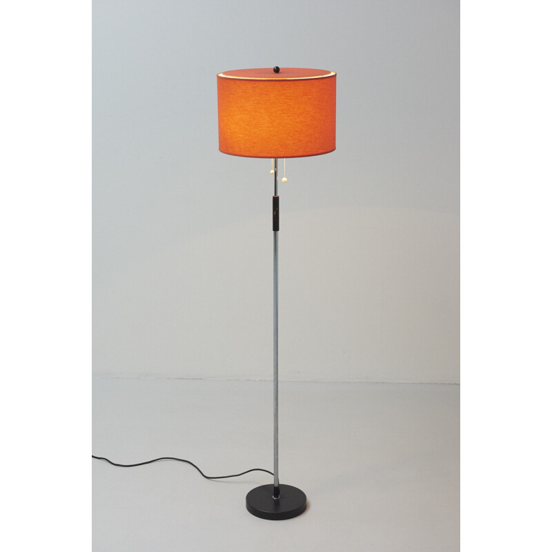 Vintage Floor Lamp with red lampshade - 1960s