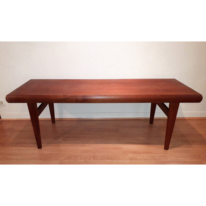 Vintage scandinavian rectangular teak coffee table - 1960s