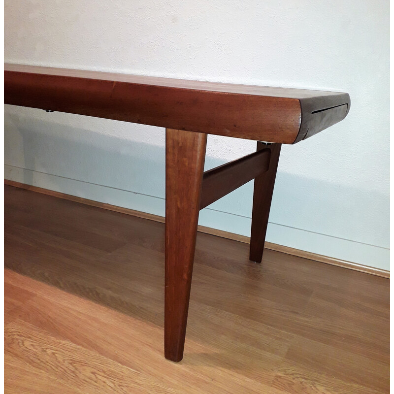 Vintage scandinavian rectangular teak coffee table - 1960s