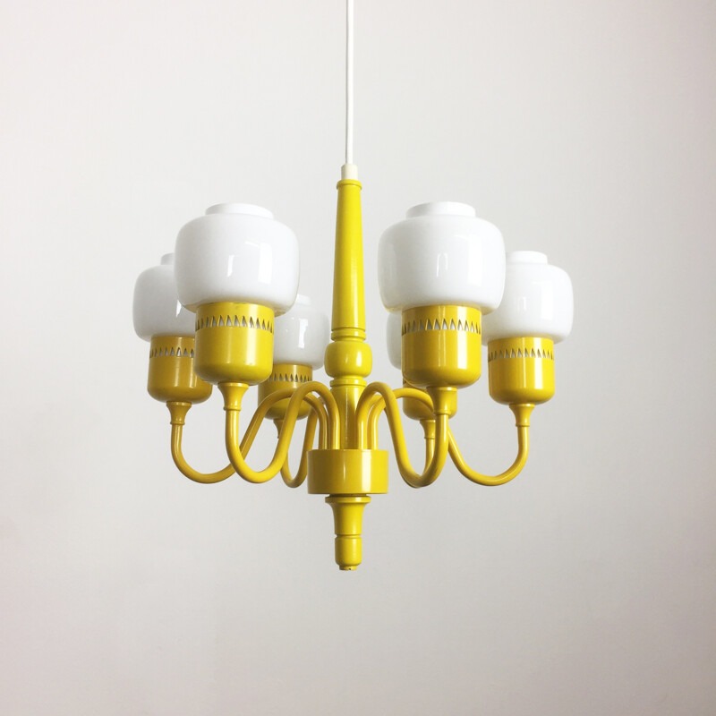 Hurricane Yellow Hanging Light by Hans-Agne Jakobsson - 1960s