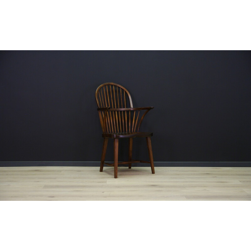 Fauteuil scandinave vintage en hêtre - 1960