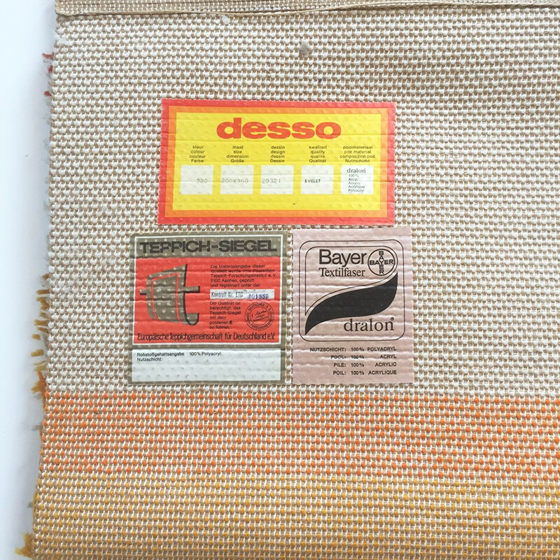 Extra Large Vintage Multi-Color Rya Rug by Desso - 1970s
