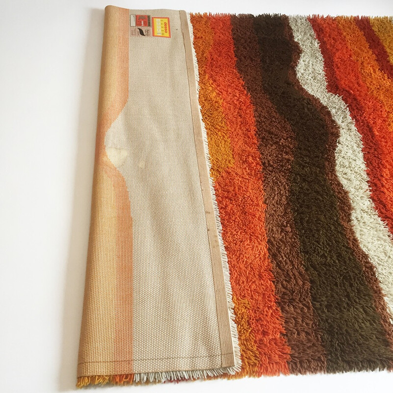 Extra Large Vintage Multi-Color Rya Rug by Desso - 1970s