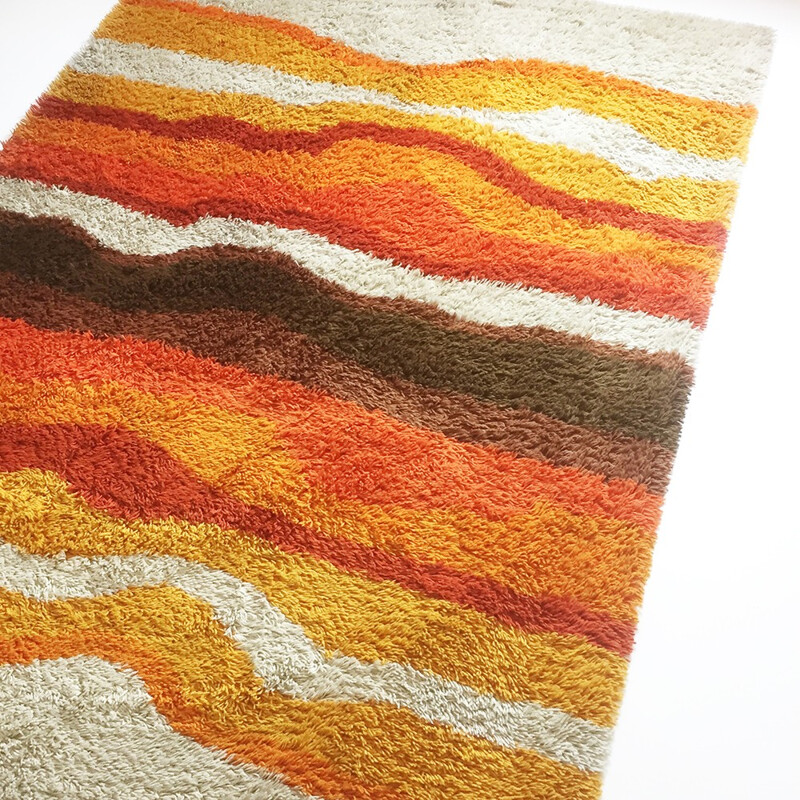 Extra Large Vintage Multi-Color Rya Rug by Desso - 1970s