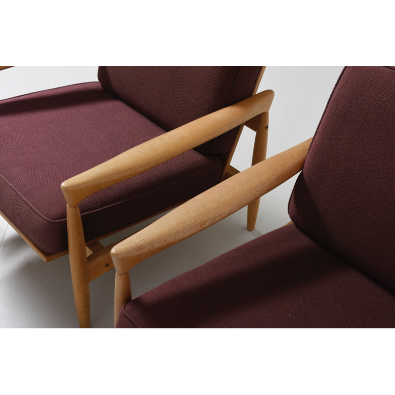 Suite de 2 fauteuils vintages violets - 1950