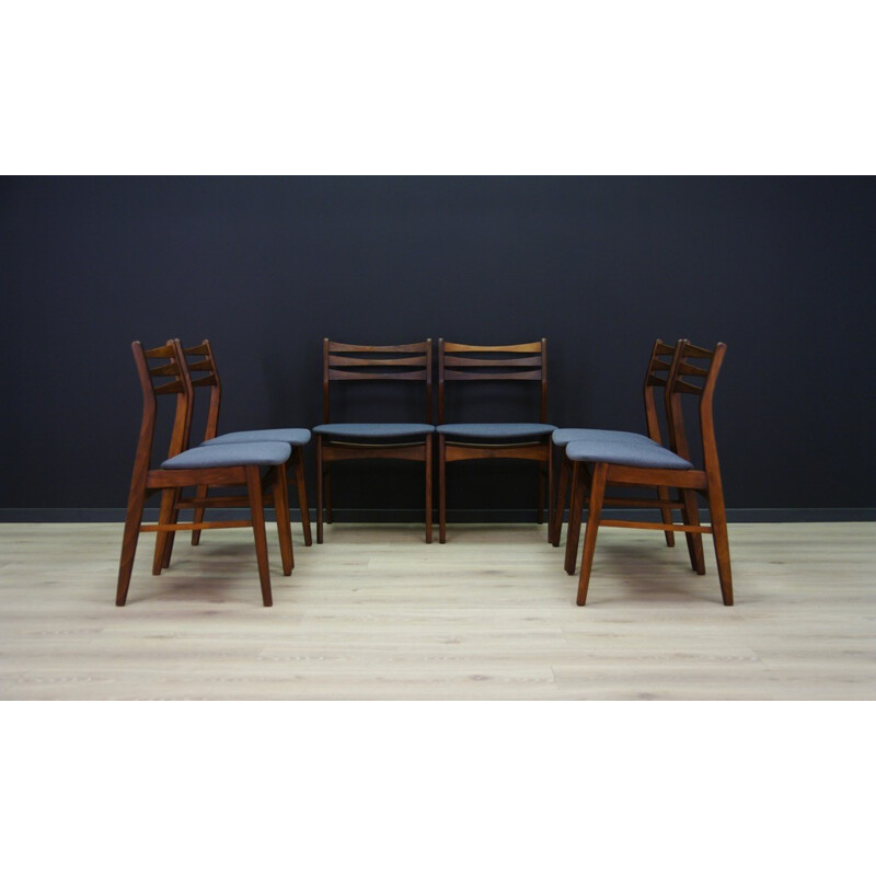 Set of 6 danish vintage chairs - 1960s