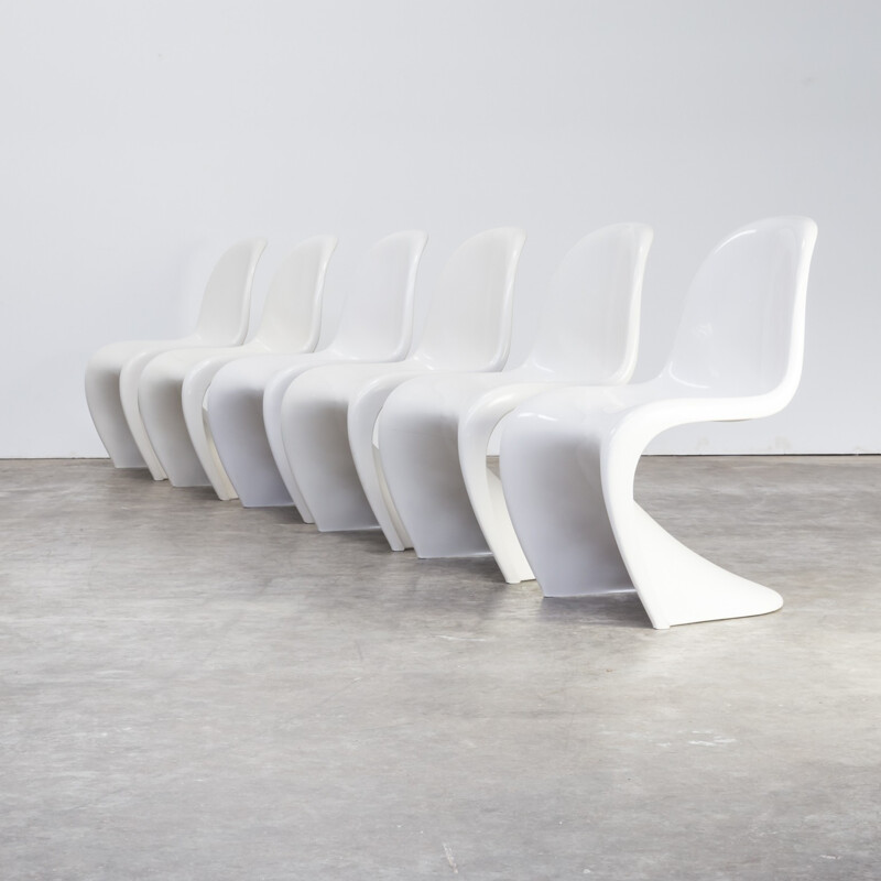 Chaises blanches par Verner Panton pour Fehlbaum Herman Miller - 1970