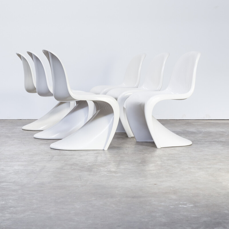Chaises blanches par Verner Panton pour Fehlbaum Herman Miller - 1970
