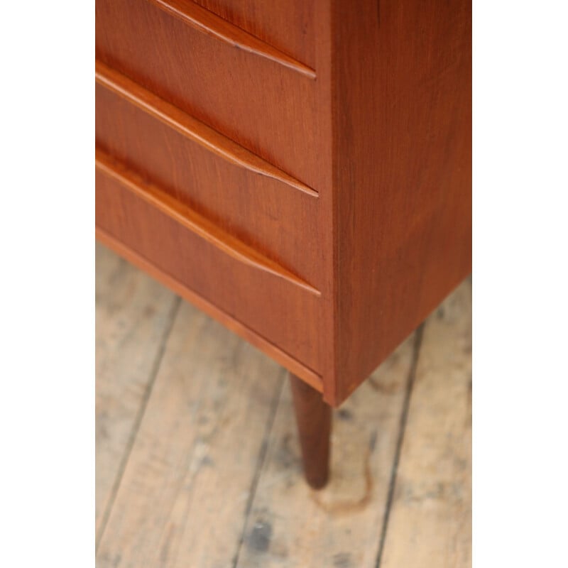 Vintage Danish Teak Chest of Drawers with 5 drawers - 1950s