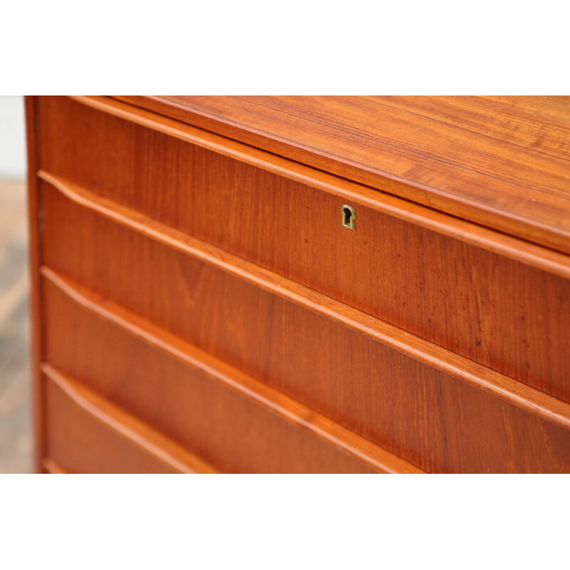 Vintage Danish Teak Chest of Drawers with 5 drawers - 1950s