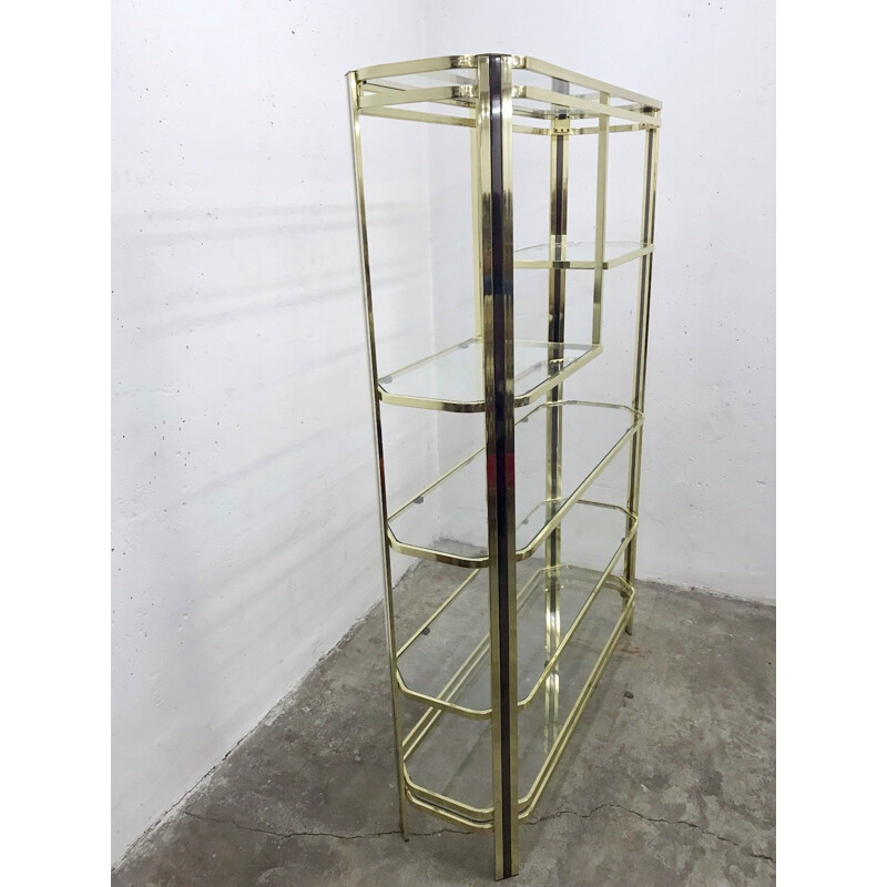 Vintage Brass shelf by Romeo Rega - 1970s
