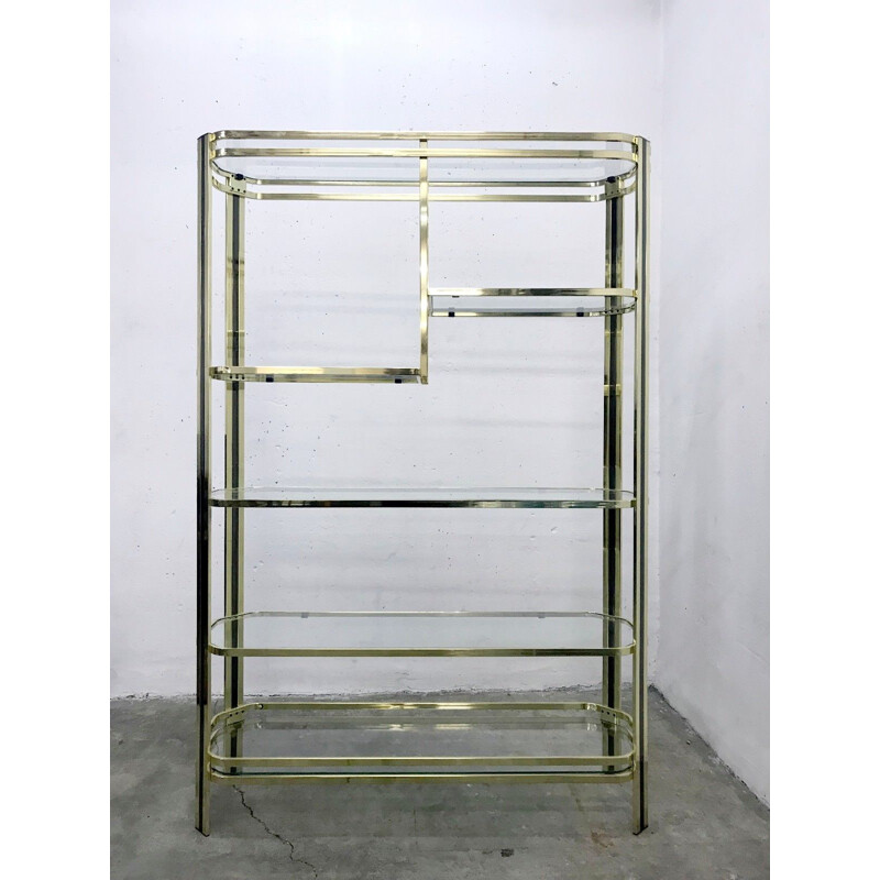 Vintage Brass shelf by Romeo Rega - 1970s