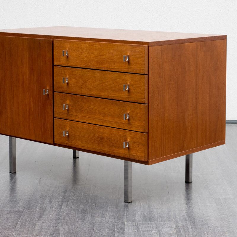 Vintage teak sideboard with chromed feets - 1960s