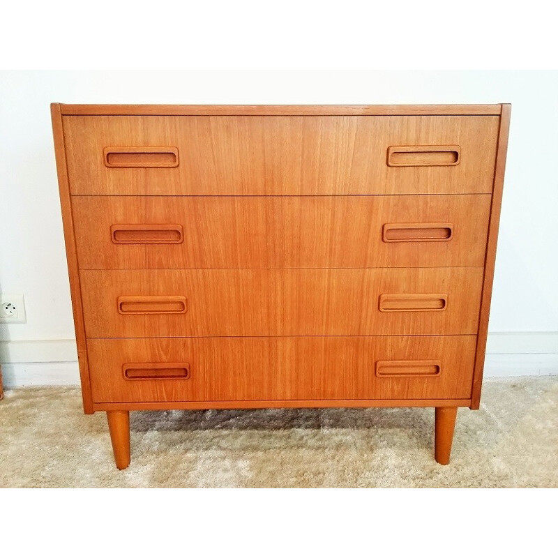 Vintage Teak chest of four drawers - 1960s