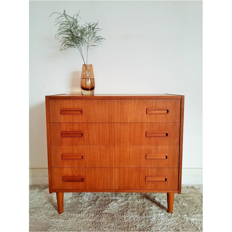 Vintage Teak chest of four drawers - 1960s