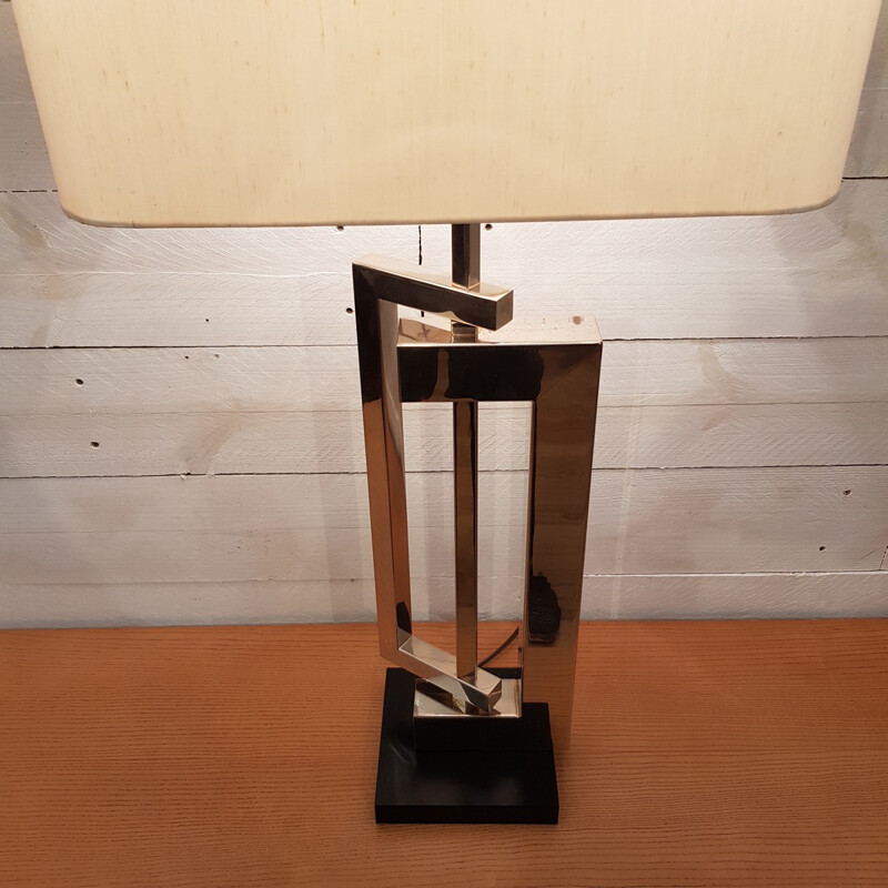 Vintage sculptural lamp made of brass - 1970s