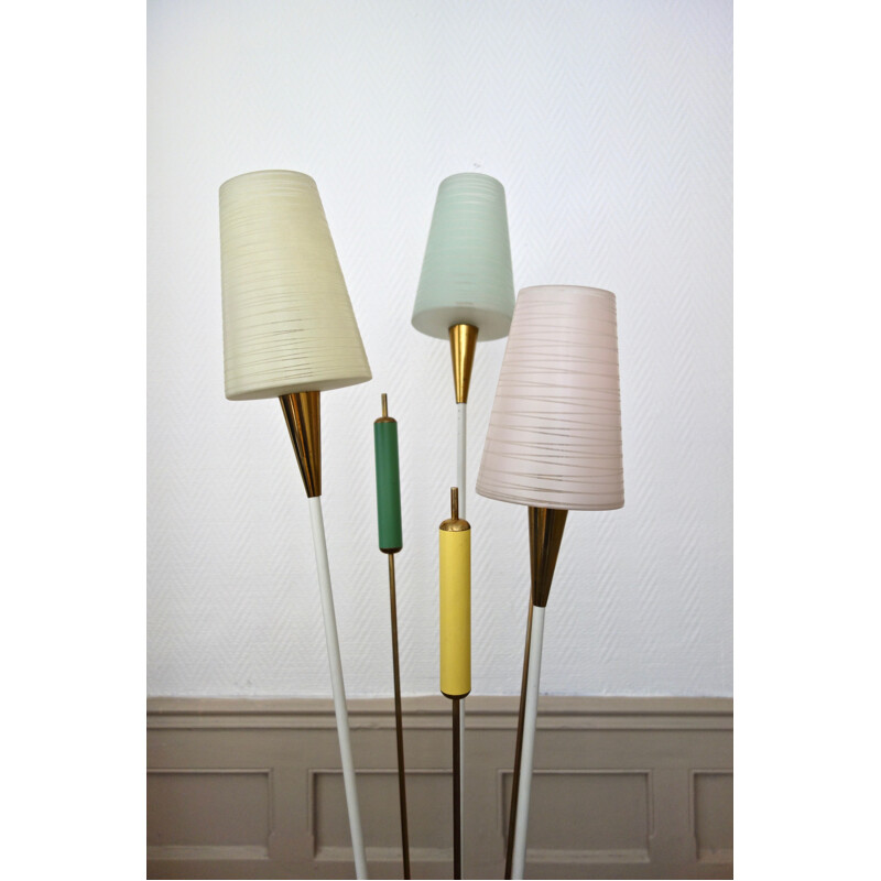 Vintage Roseau floor lamp by Arlus - 1950s