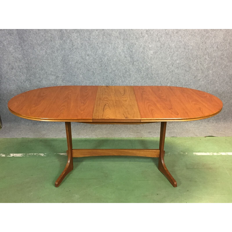 Vintage blond oak dining table - 1970s