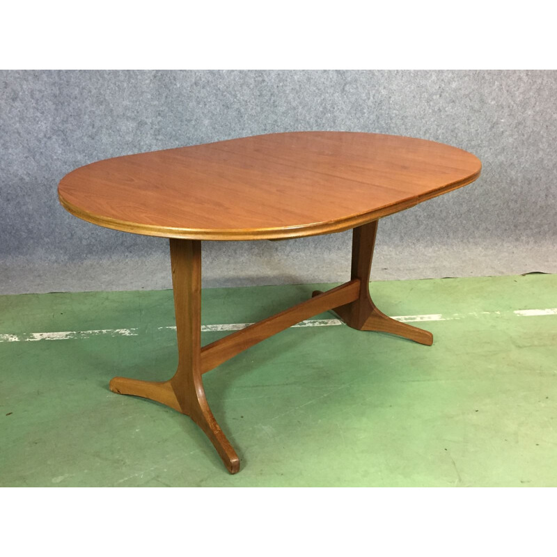 Vintage blond oak dining table - 1970s