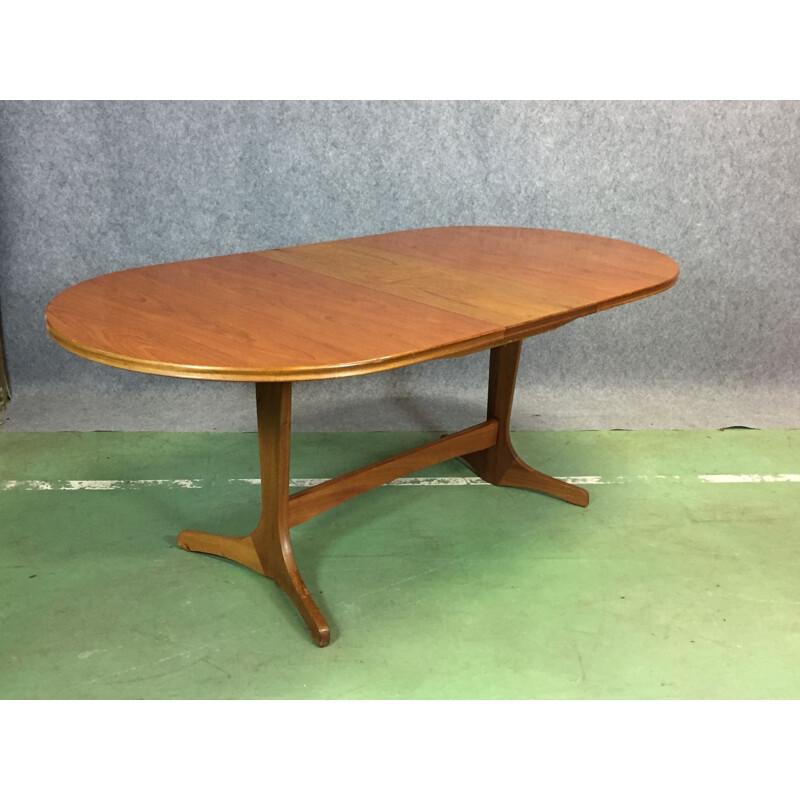 Vintage blond oak dining table - 1970s