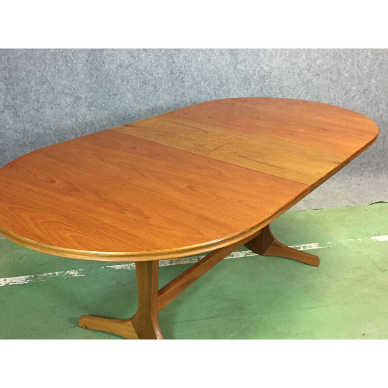 Vintage blond oak dining table - 1970s
