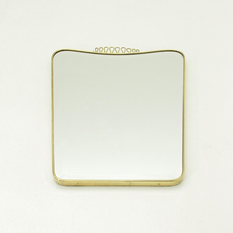 Mid-Century Italian Brass Mirror - 1950s