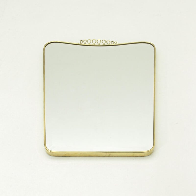 Mid-Century Italian Brass Mirror - 1950s