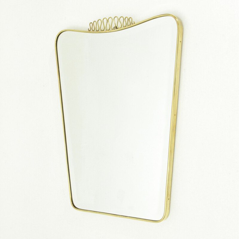 Mid-Century Italian Brass Mirror - 1950s