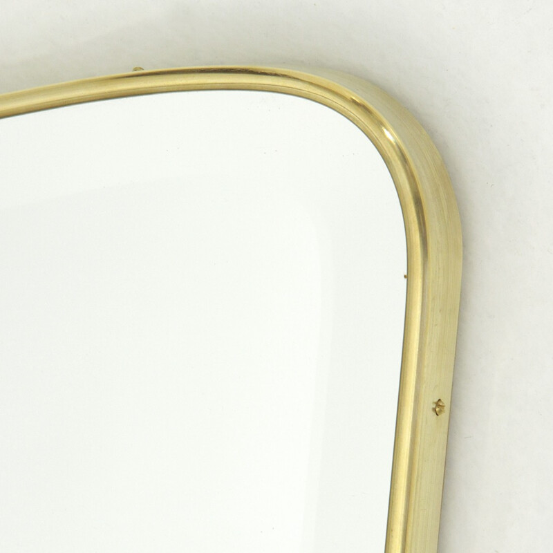Mid-Century Italian Brass Mirror - 1950s