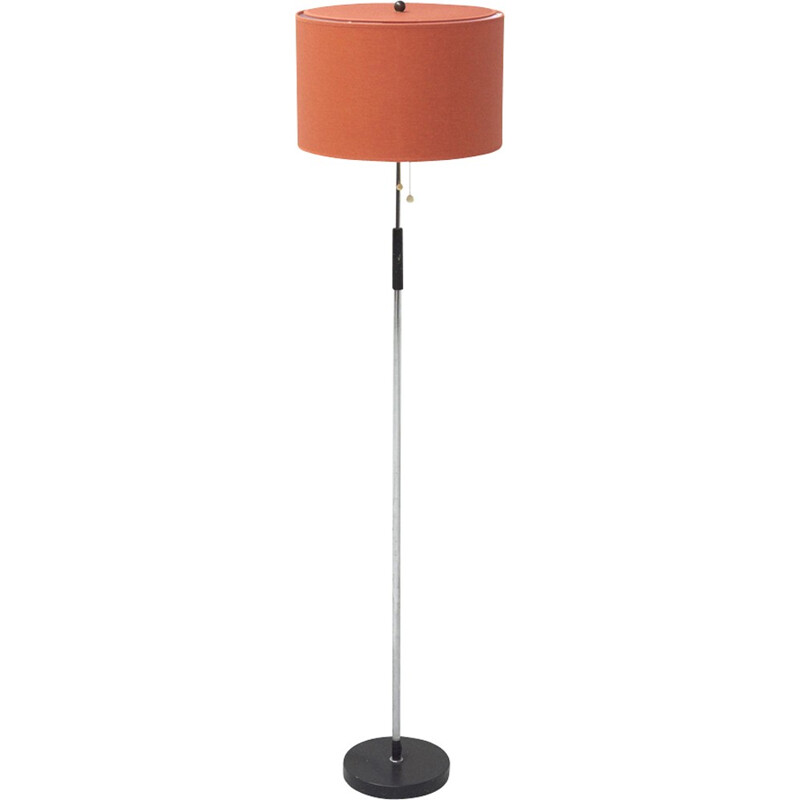Vintage Floor Lamp with red lampshade - 1960s