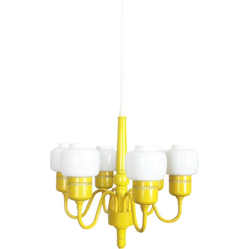 Hurricane Yellow Hanging Light by Hans-Agne Jakobsson - 1960s