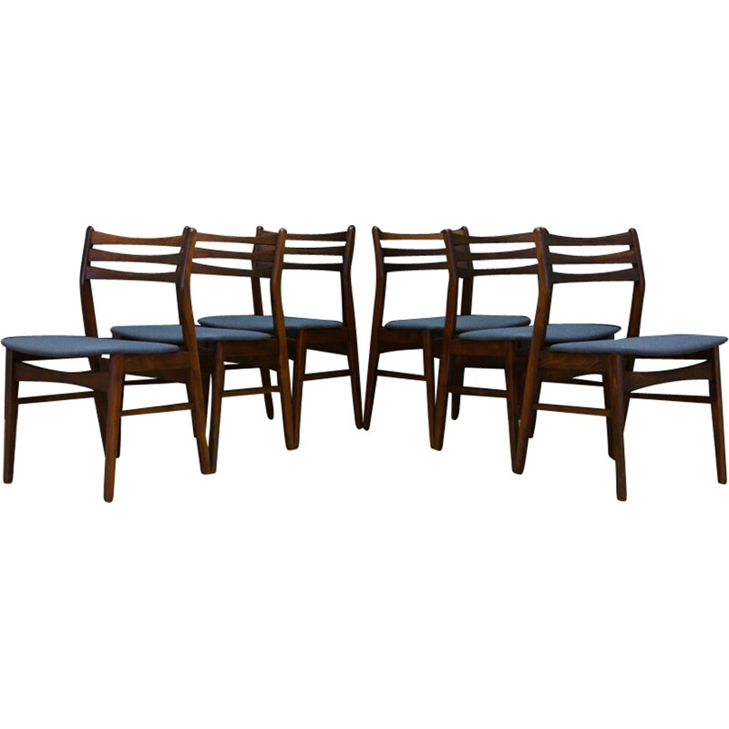 Suite de 6 chaises en teck danoises - 1960
