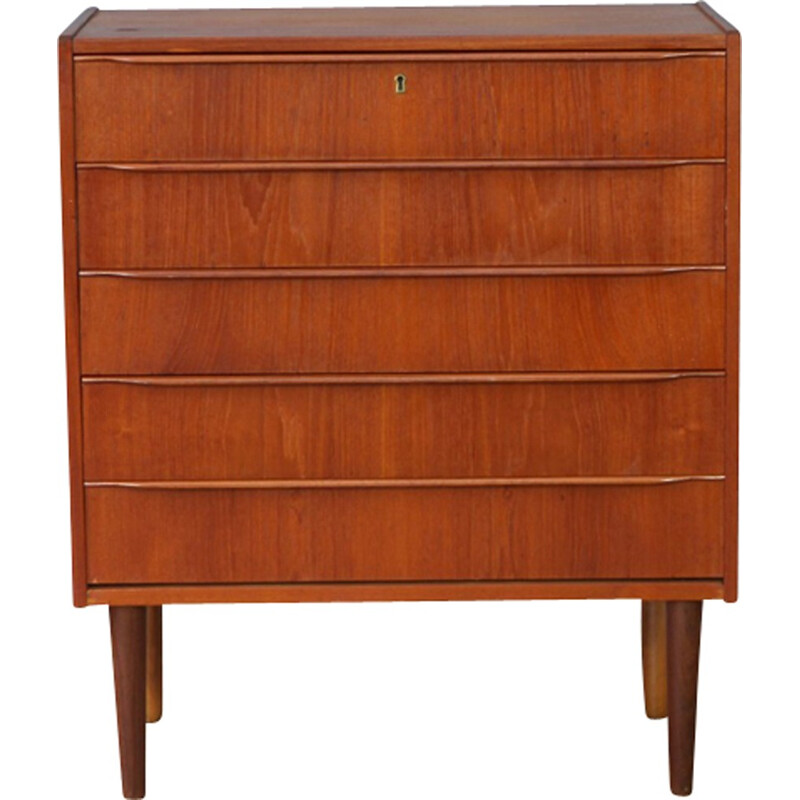 Vintage Danish Teak Chest of Drawers with 5 drawers - 1950s