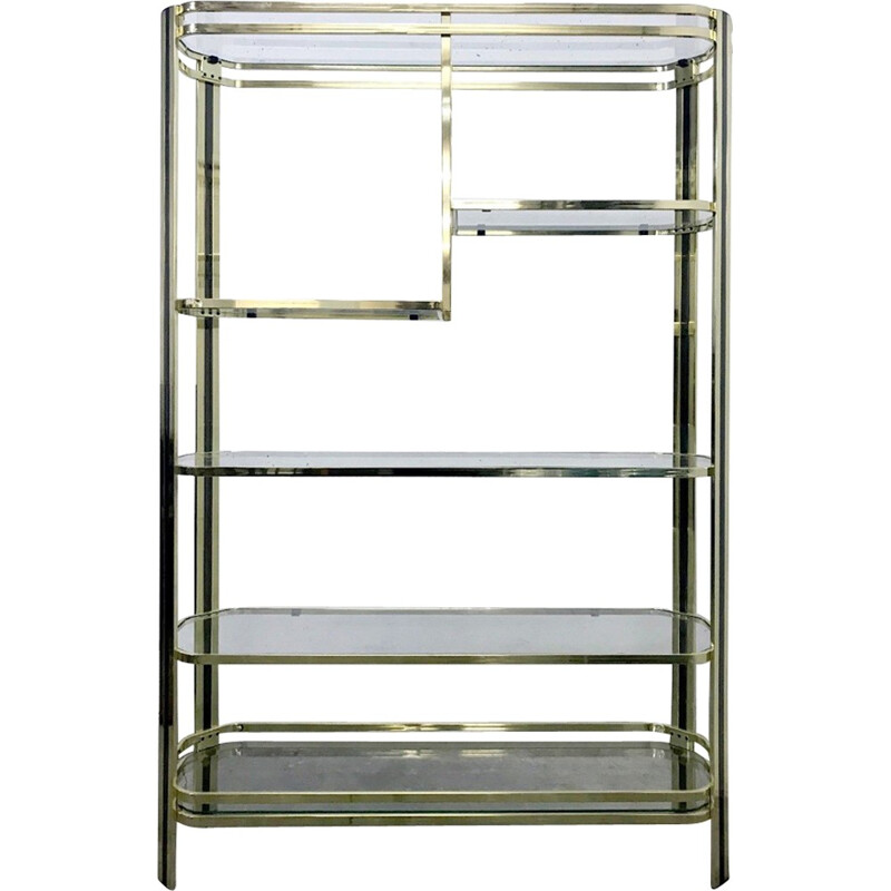 Vintage Brass shelf by Romeo Rega - 1970s