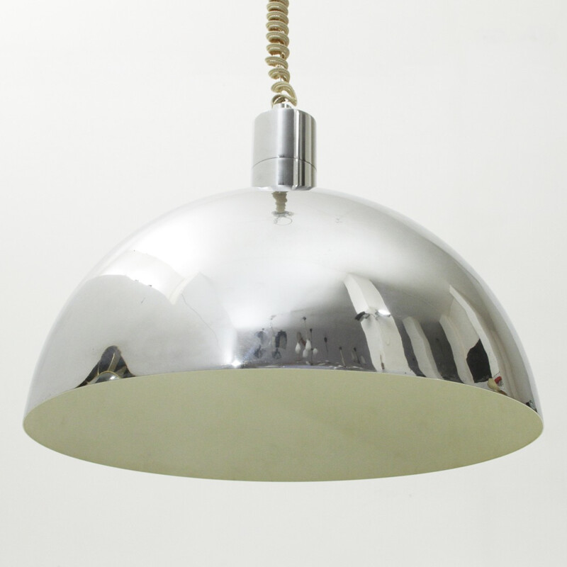 Vintage Chromed pendant lamp model AM-AS by Franco Albini for Sirrah - 1960s