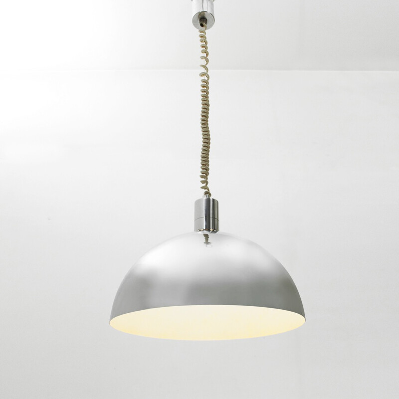 Vintage Chromed pendant lamp model AM-AS by Franco Albini for Sirrah - 1960s