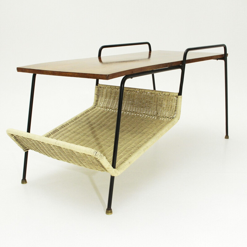 Model T236 coffee table with magazine rack by Gastone Rinaldi for Rima - 1950s