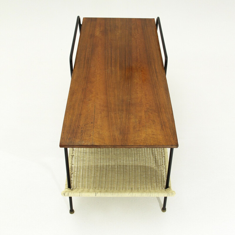 Model T236 coffee table with magazine rack by Gastone Rinaldi for Rima - 1950s