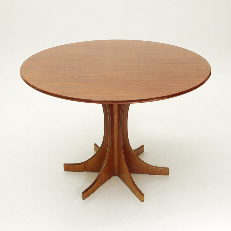 Italian round Wooden Dining Table - 1960s