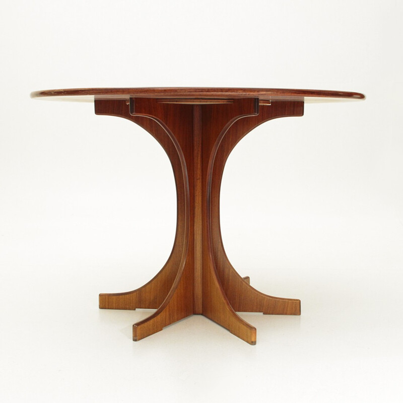 Italian round Wooden Dining Table - 1960s
