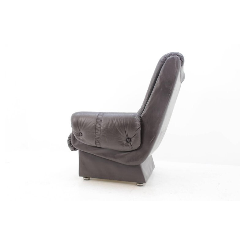 Vintage Finnish Leather Armchair - 1970s